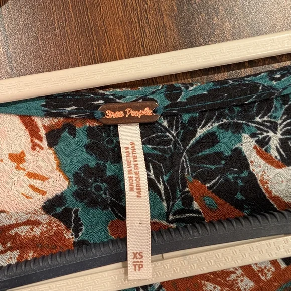 Free People Mikayla Floral Print Tunic Top Green XS - Picture 5 of 10